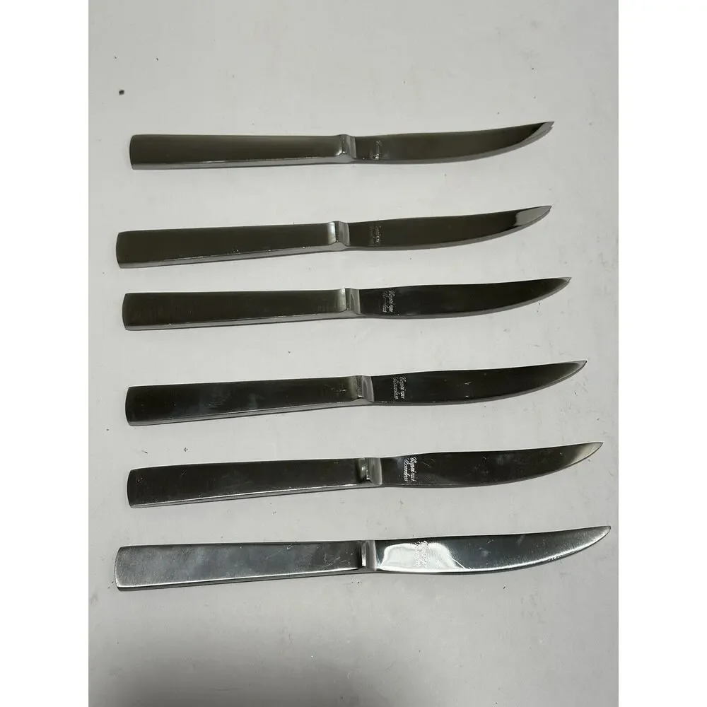 Lot‎ of 6 Pieces Capri Stainless Italy Flatware Knife Pointy Steak MCM Vintage